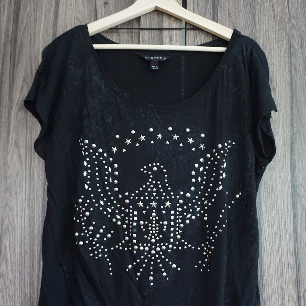 Rock and Republic Eagle Detail Studded T shirt